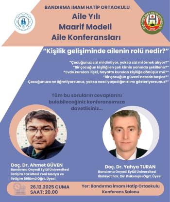 Doç. Dr. Yahya Turan’dan Kişilik Gelişiminde Ailenin Rolüne Dair Konferans